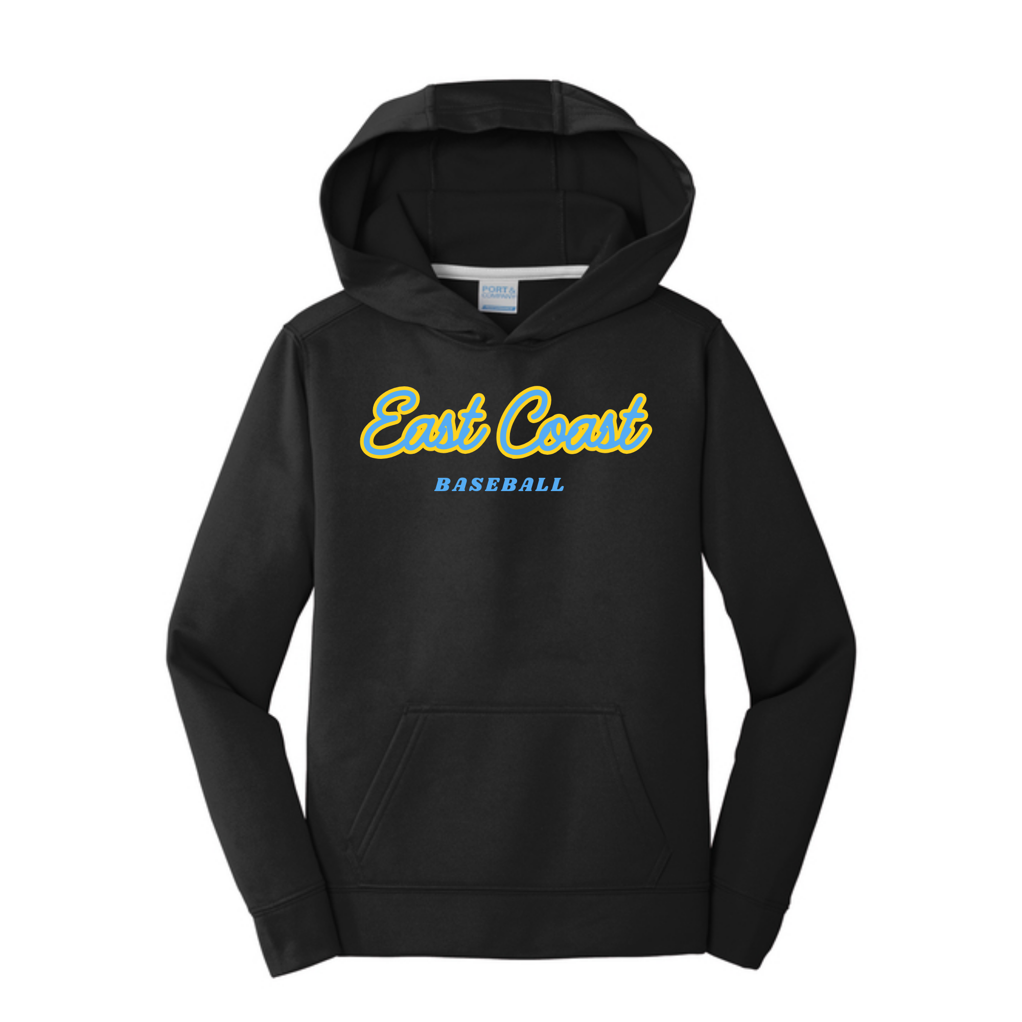 Port & Co Performance fleece hooded Youth- Black