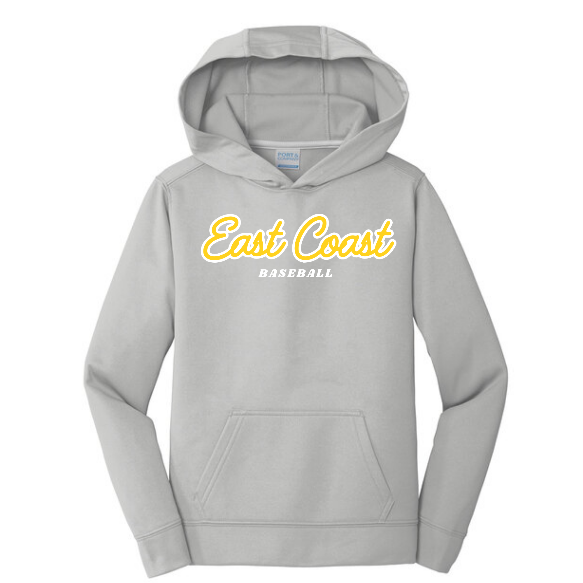 Port & Co Performance Fleece Hooded Youth- Grey