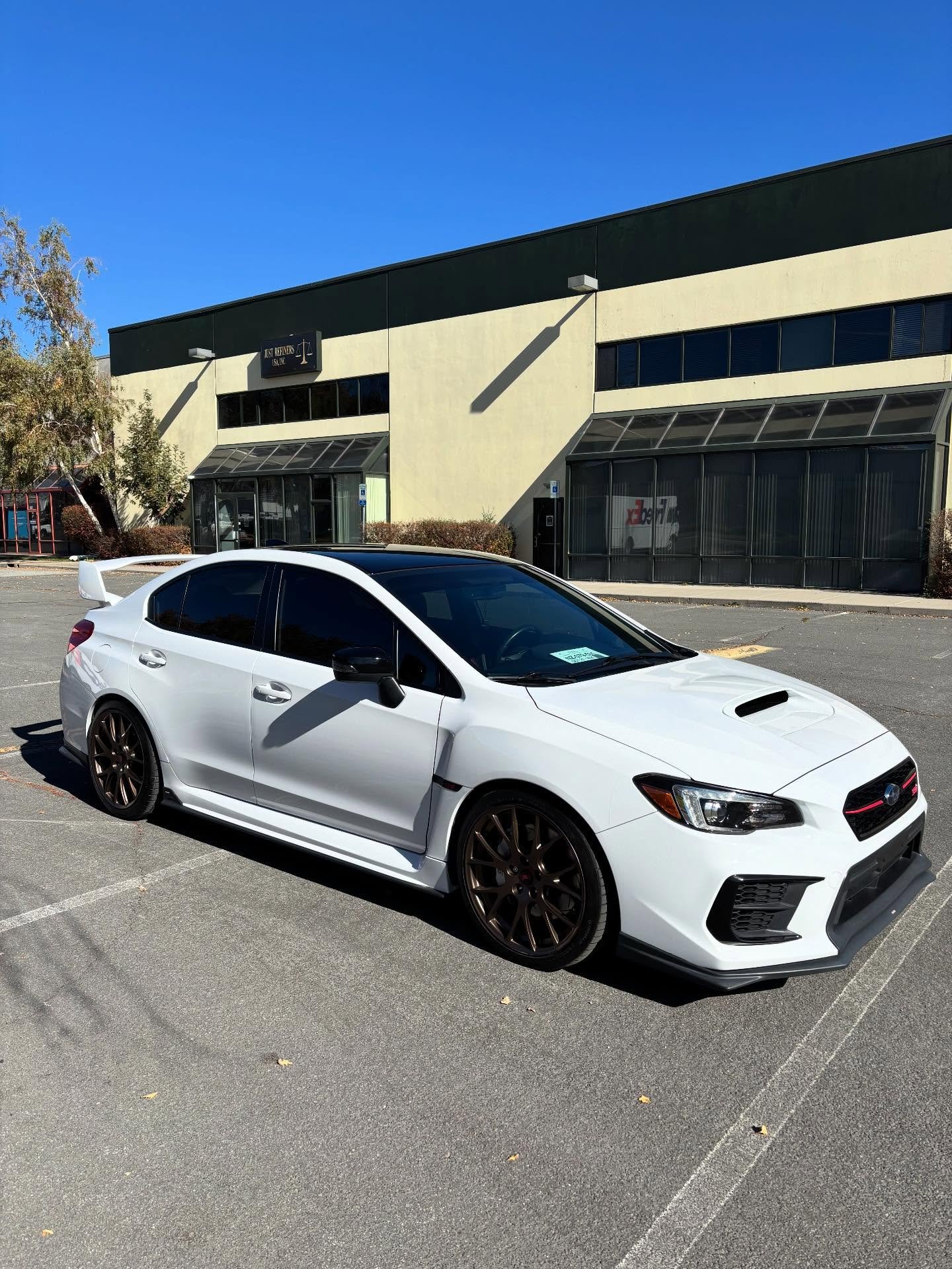 2020 STi in for some suspension/fitment upgrades!
@hks_japan Hipermax S coilovers ✅ 
@cusco_insta Front Strut brace ✅ 
@perrin_performance 20mm wheel spacers ✅ 
4 wheel alignment ✅ 

Call or text to get on the schedule!