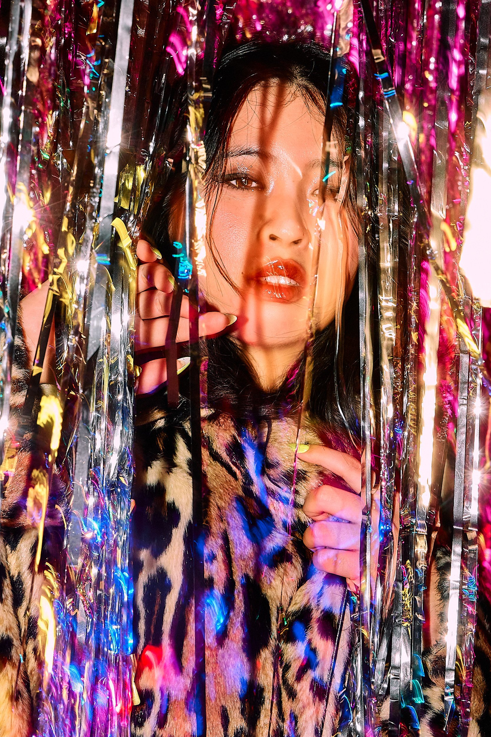 ASIAN-GIRL-DIRECT-FLASH-CLUB-RAVE-BRIGHT-LIGHTS-PARTY-LEOPARD-COAT