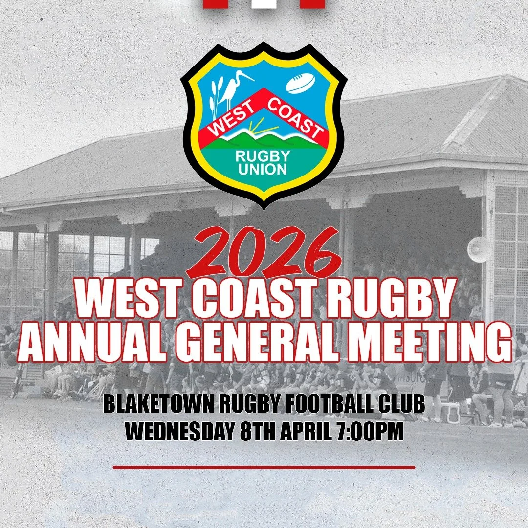Lock it in 🔒

The West Coast Rugby Union Annual General Meeting is set to take place on Wednesday 8th April, 7:00pm at Blaketown Rugby Football Club 

See you there 👇🏼

#WestCoastRugby