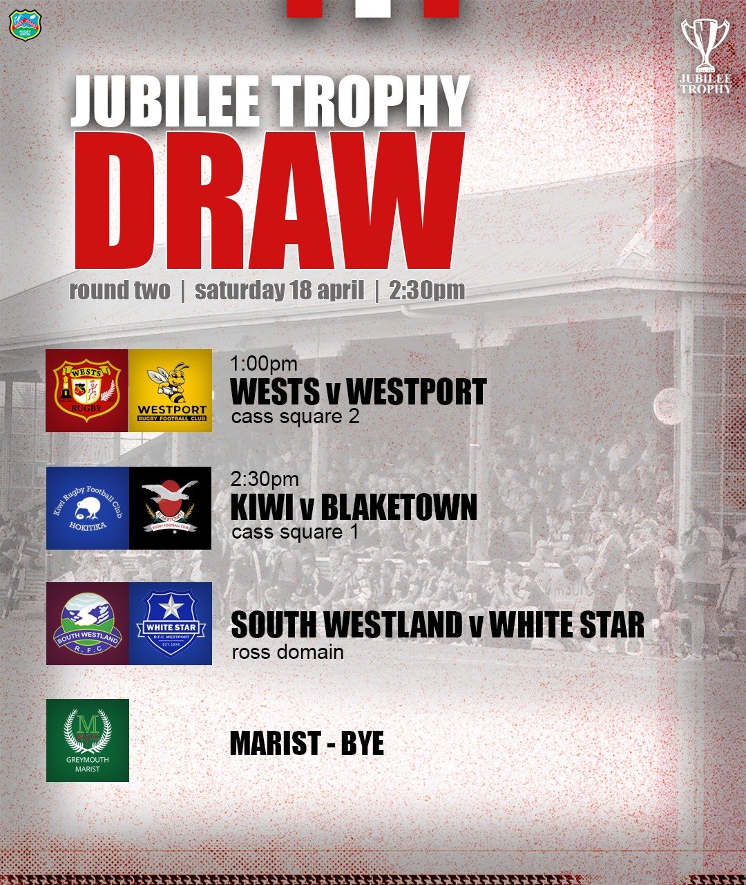 Round 2 this weekend - Double header at Cass Square!