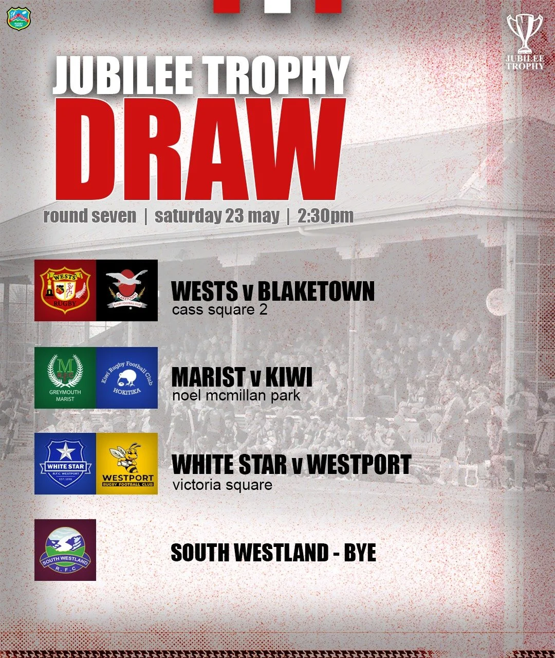 Last round of Jubilee Trophy 🤝

#WestCoastRugby