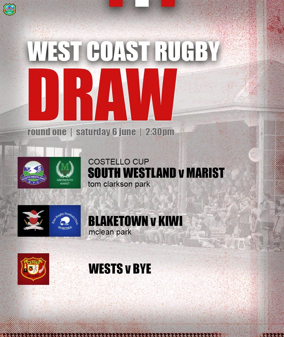 Round 1 of the Taylorville-Wallsend Trophy

#WestCoastRugby