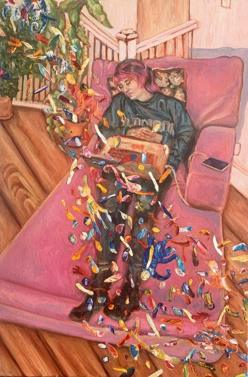 "The Dream." Acrylic and oil on canvas. 18"x 24". 2022