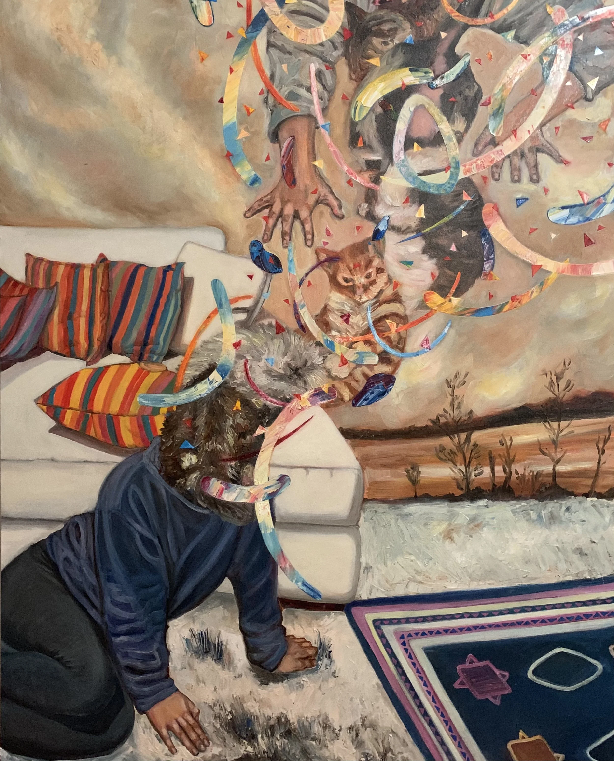 "Ascencion." Acrylic and oil on canvas. 60"x 48". 2020