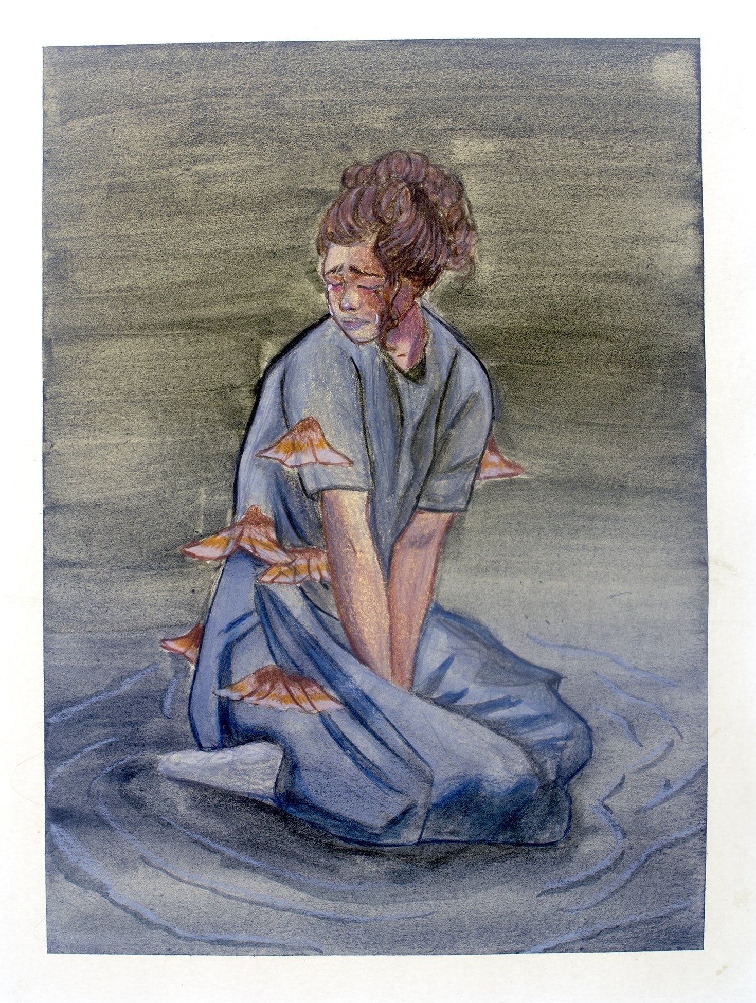 Plicaturopsis crispa,2025, Watercolor and Colored Pencil