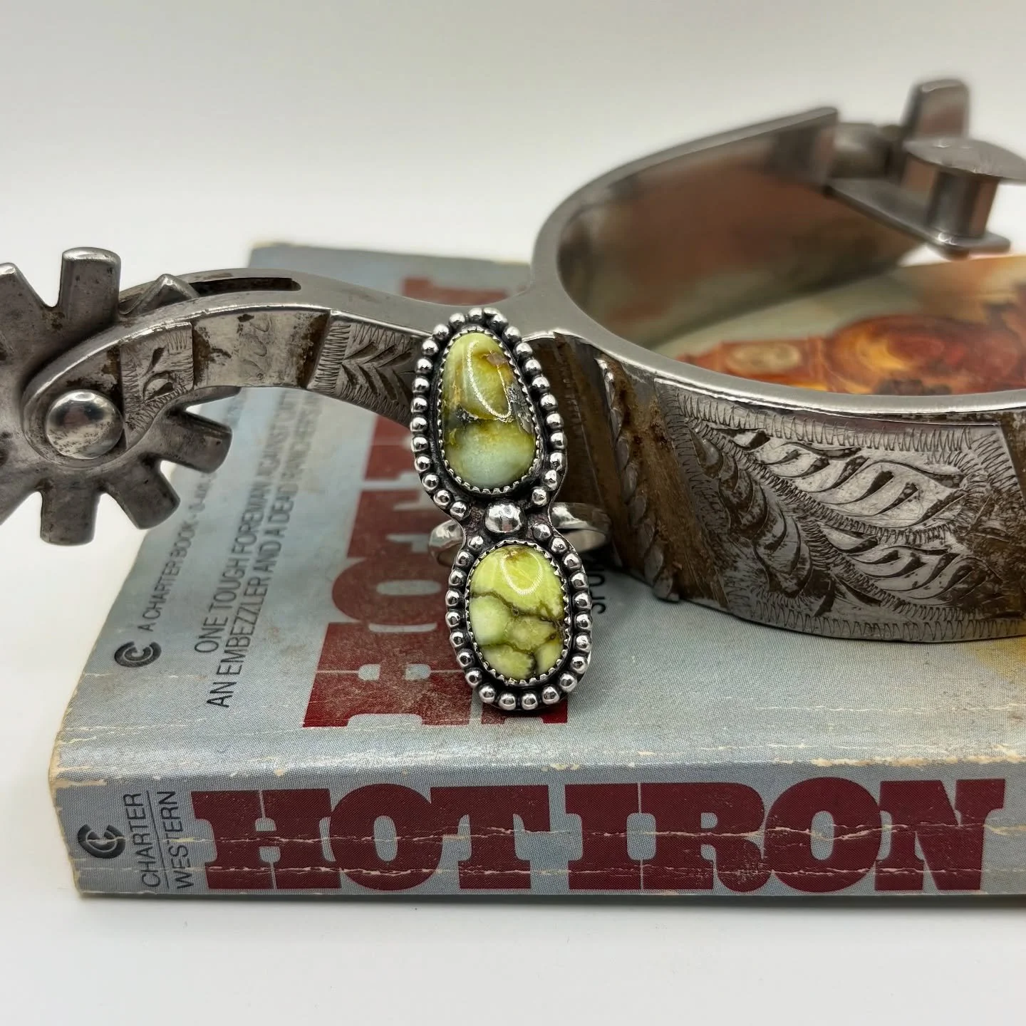 The remix we’ve all been waiting for! 
Palomino Variscite makes this ring shine! My first piece that’s heading to a new home! @american_cabochon I’m so grateful I got to make this for you! ❤️
#silversmith #ringmaking #sterlingsilver