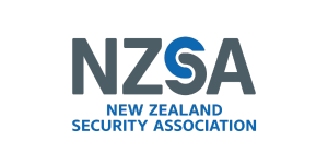 Logo of New Zealand Security Association with the abbreviation NZSA and full name below.