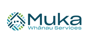 Muka logo with stylized circular icon and text 'Muka Whānau Services'