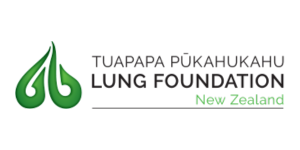 Lung Foundation New Zealand logo with an icon of lungs styled as Maori fish hooks