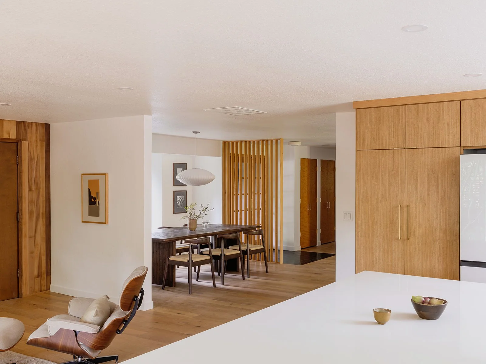 view through kitchen to entry 