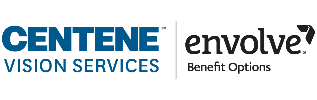 Logo for Centene Vision Services with 'enrollve' branding and the tagline 'Benefit Options'.
