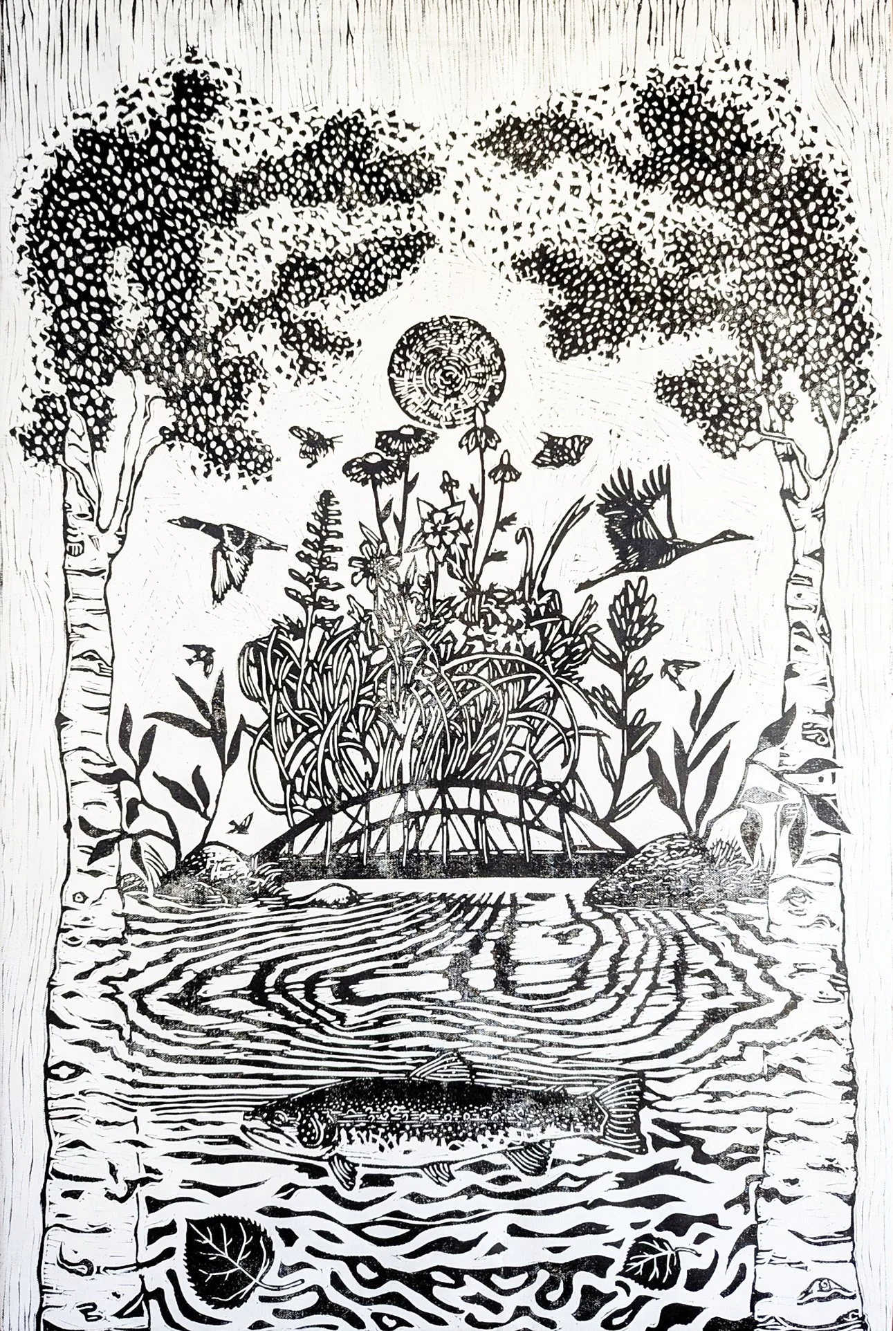 Jake Kaufmann, woodcut