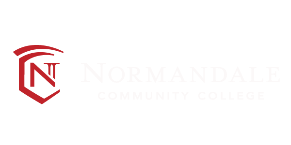 Normandale Community College logo with emblem and text