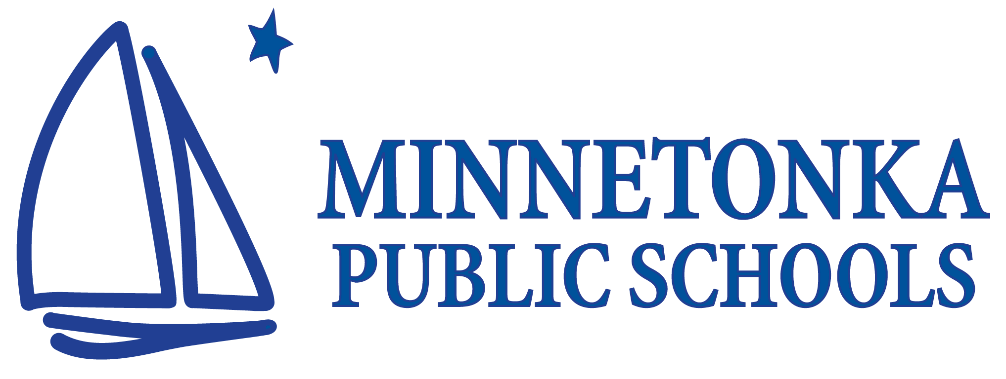 Minnetonka Public Schools logo with a blue sailboat and star.