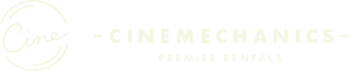Cinemechanics logo with the words "Premier Rentals" beneath it.