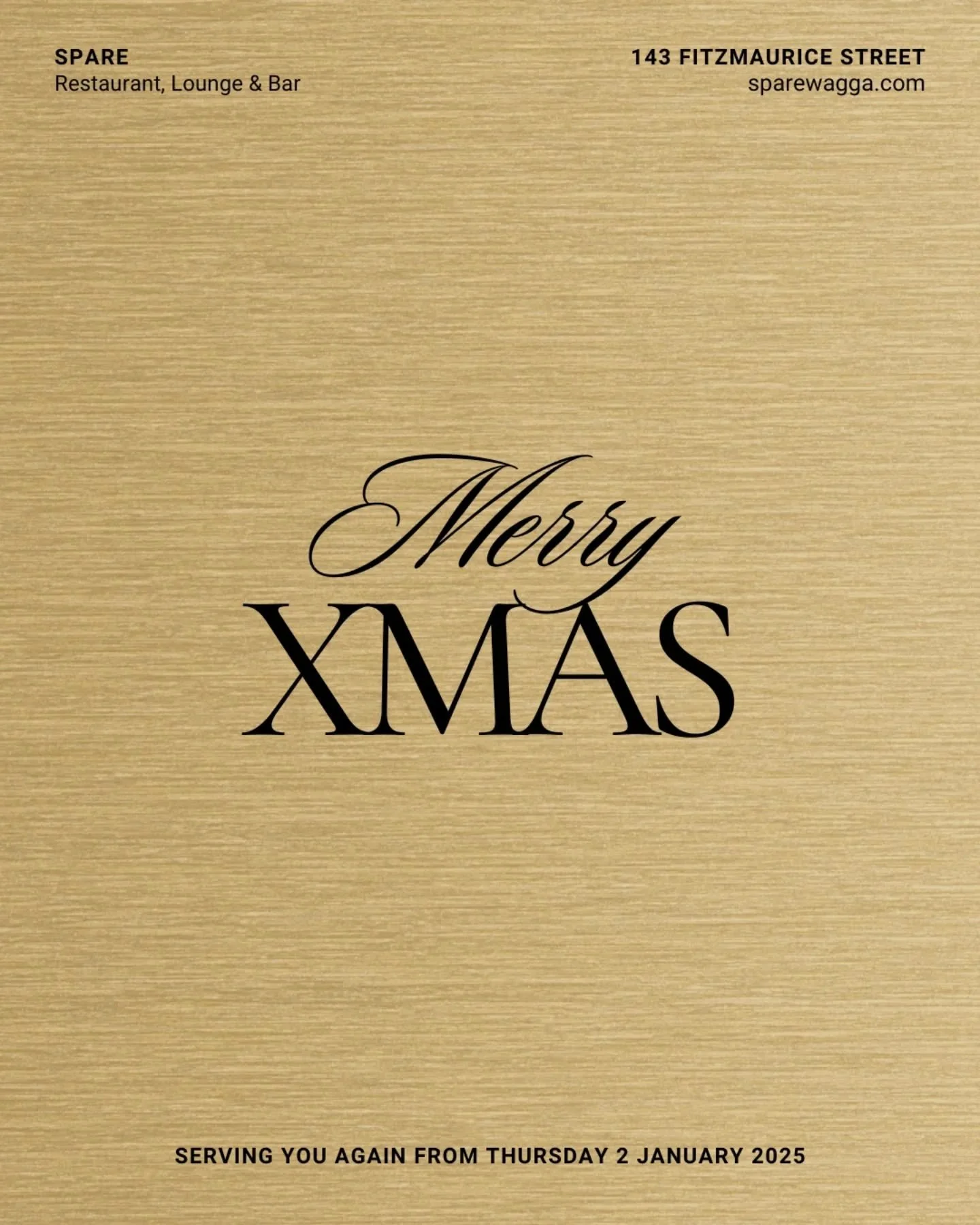 Our lil' brother SPARE will be ready to serve you again on Thursday 2 January 2025 🥂🍽️ and like he said, 'Merry Christmas' 🦌🎅🎄