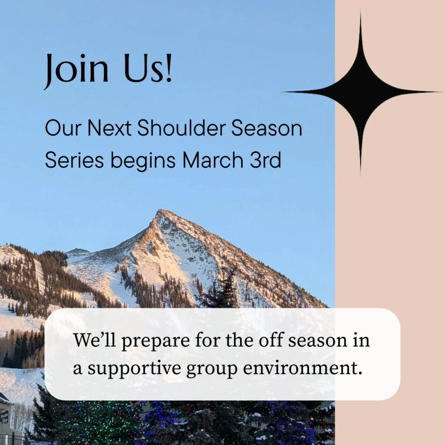 Spring is just around the corner!

This is the time where we stock up on our savings, finalize the job hunt and make our travel plans. 

This time of year is fun and sometimes a little bit stressful. 

Our Shoulder Season Series is here to help. We'l