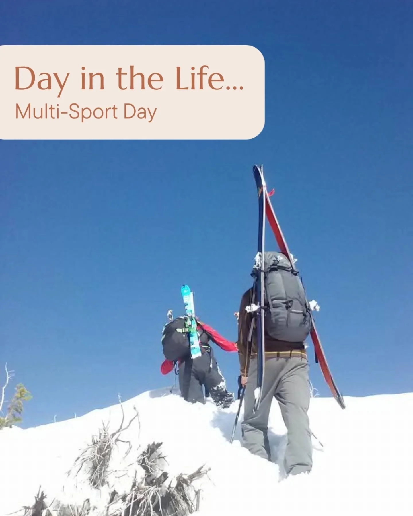 Day in the Life: Spring is for Multi-Sport Days! 

Ski laps in the morning.
Bike to set your shuttle.
River in the afternoon.
Climb until your hands are wrecked.

No real schedule.
No real rules.
Just chasing weather, conditions, and whatever sounds 