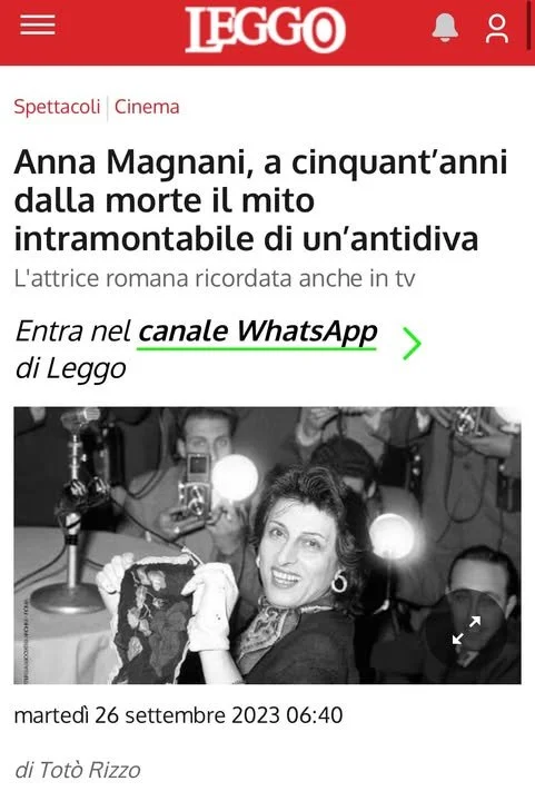 Anna Magnani, a cinquant’anni dalla morte il mito intramontabile di un’antidiva