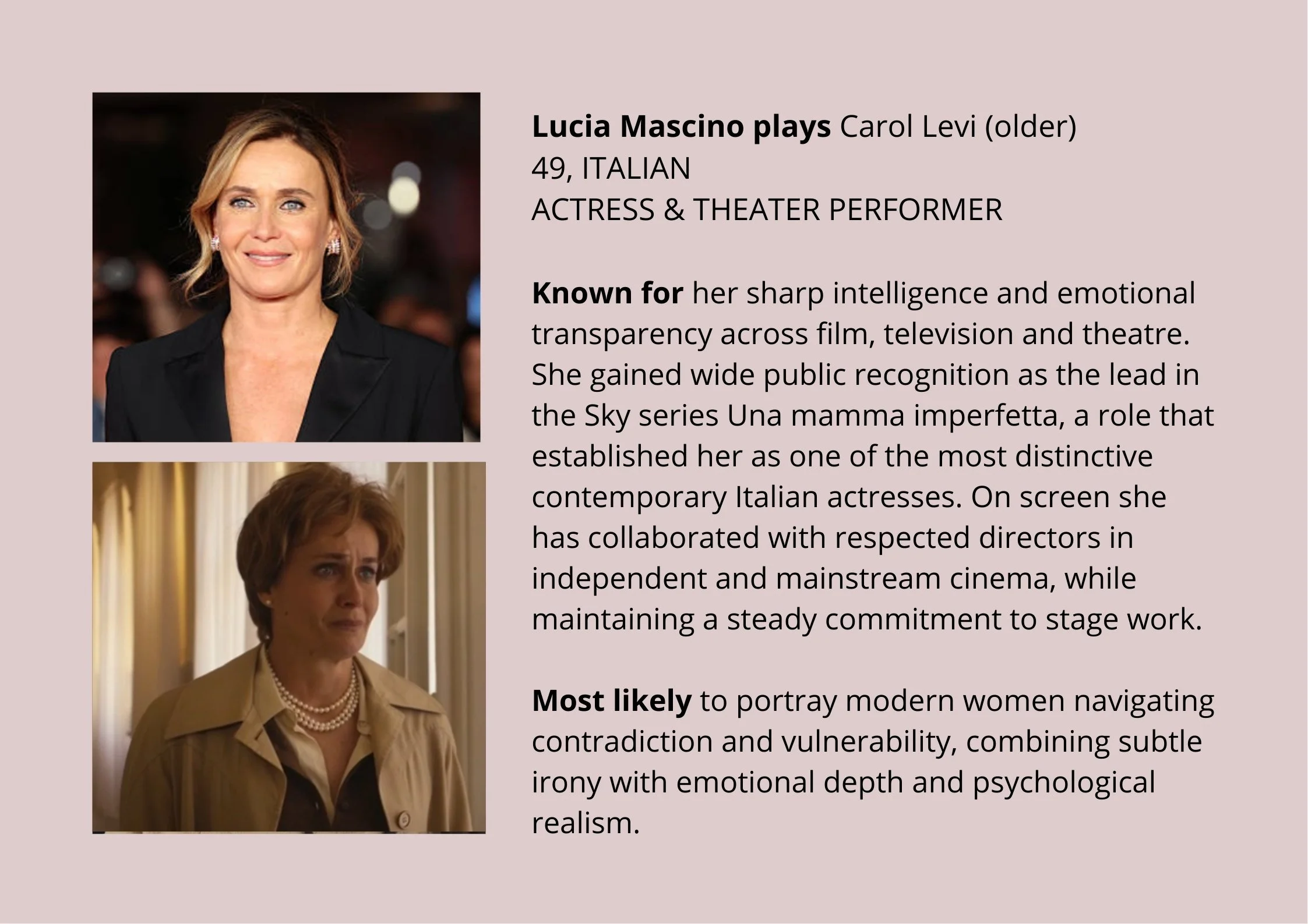 Lucia Mascino plays Carol Levi (older)