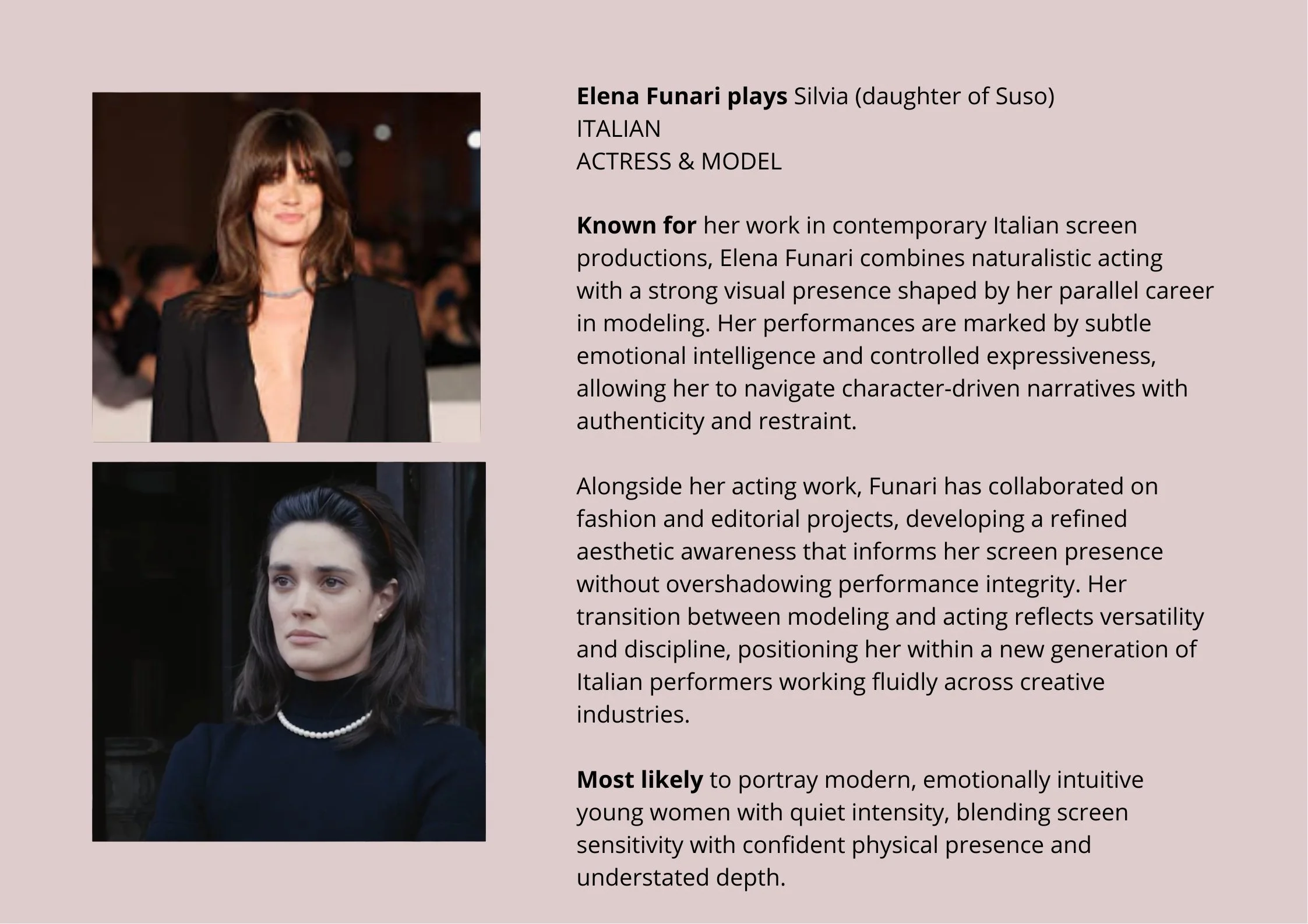 Chiara Basserman plays the physiotherapist of Luca Magnani (young)