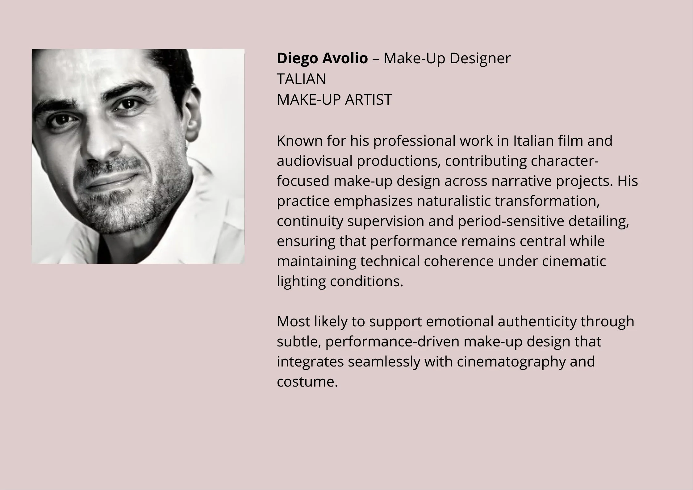 Diego Avolio - Make - Up Designer 