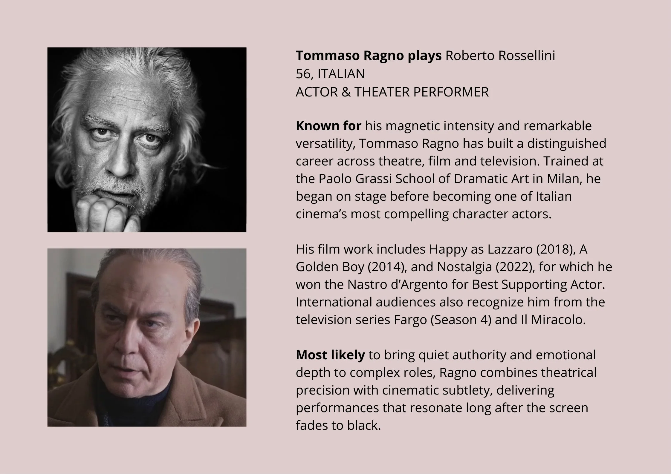 Tammaso Ragno plays Roberto Rosselini