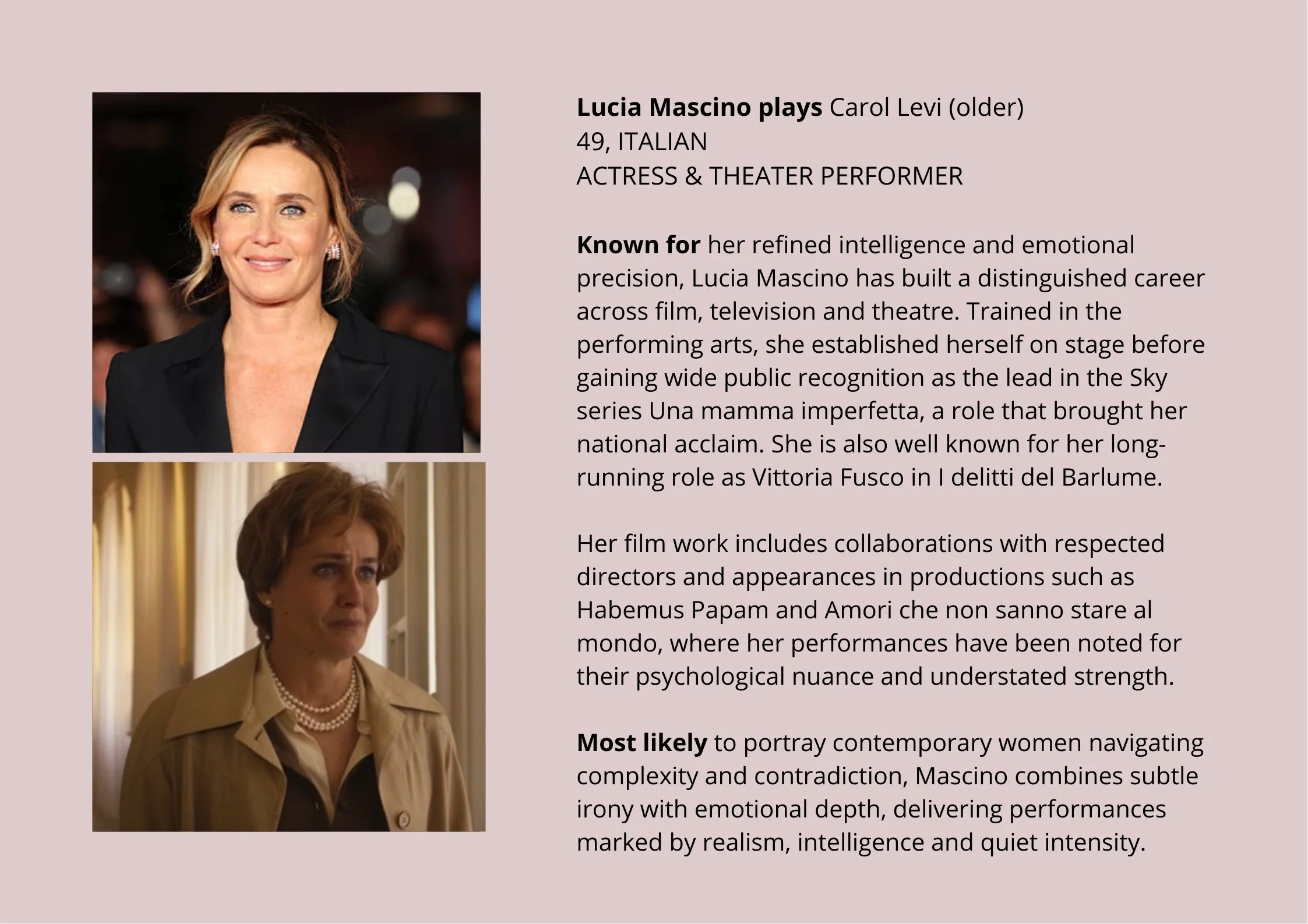 Lucia Mascino plays Carol Levi (older)