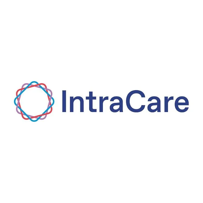 IntraCare logo with colorful geometric design and the text 'IntraCare' in blue.