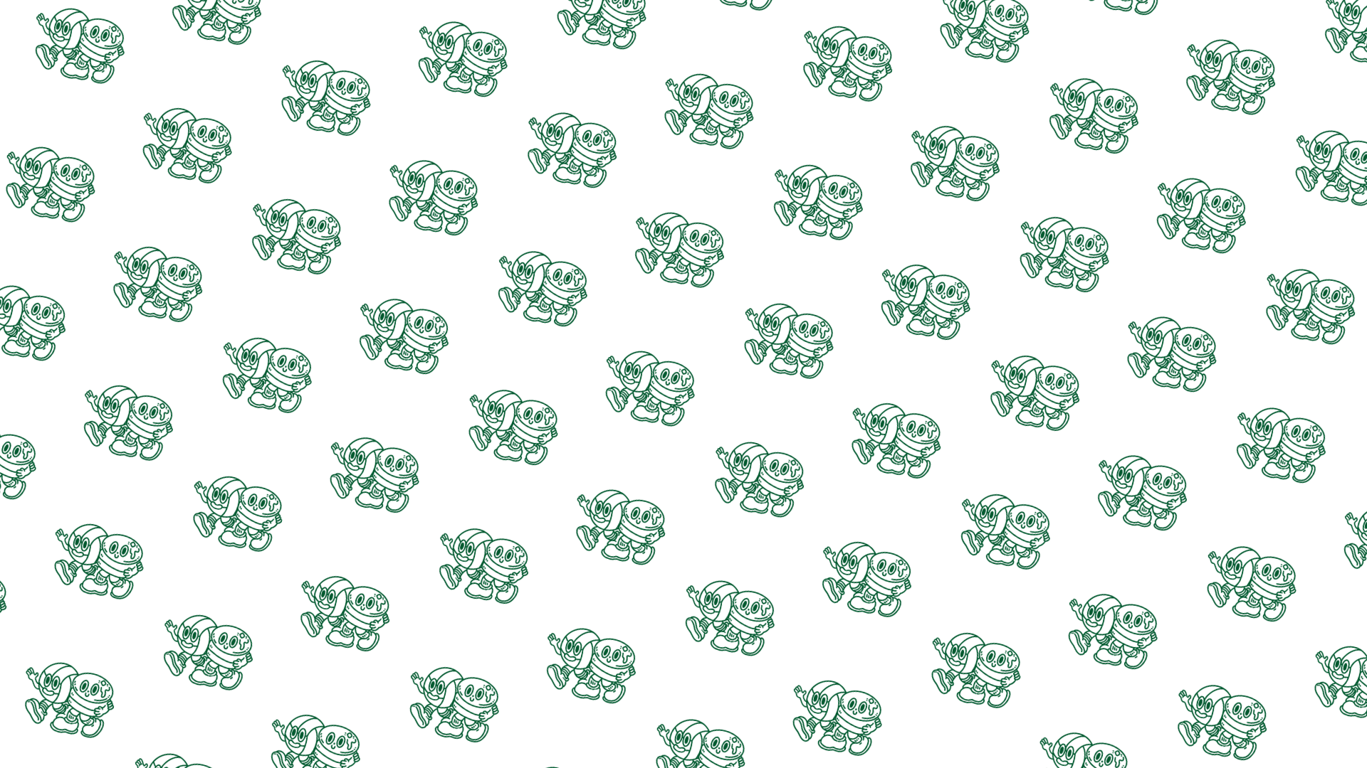 Pattern of small pancake logo on a black background.