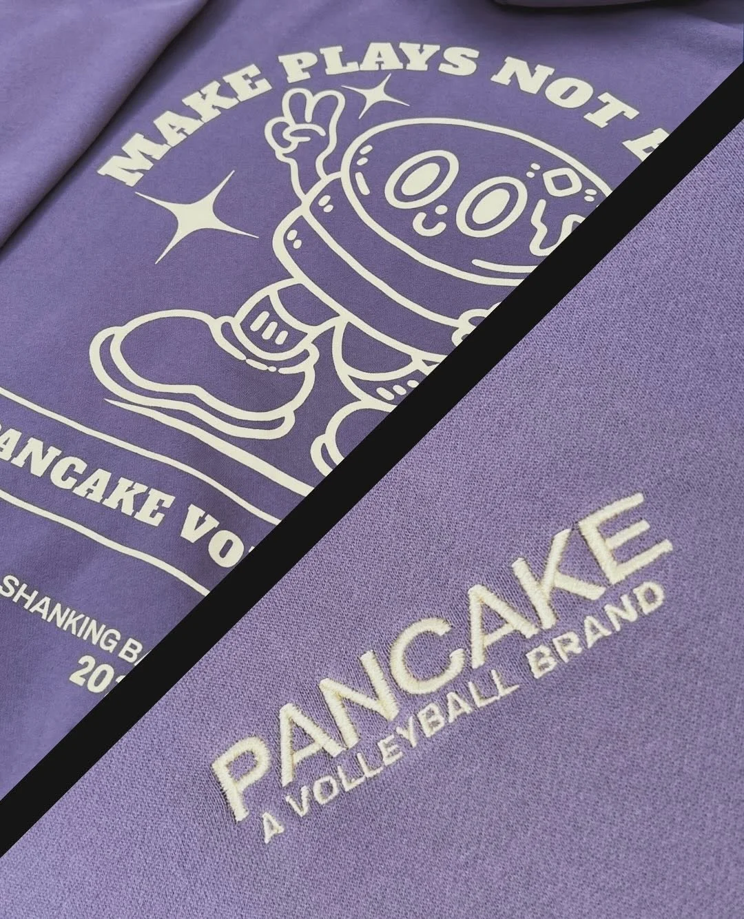 Pancake Volleyball streetwear apparel featuring volleyball-inspired design, combining modern volleyball clothing style with everyday wear for players and fans