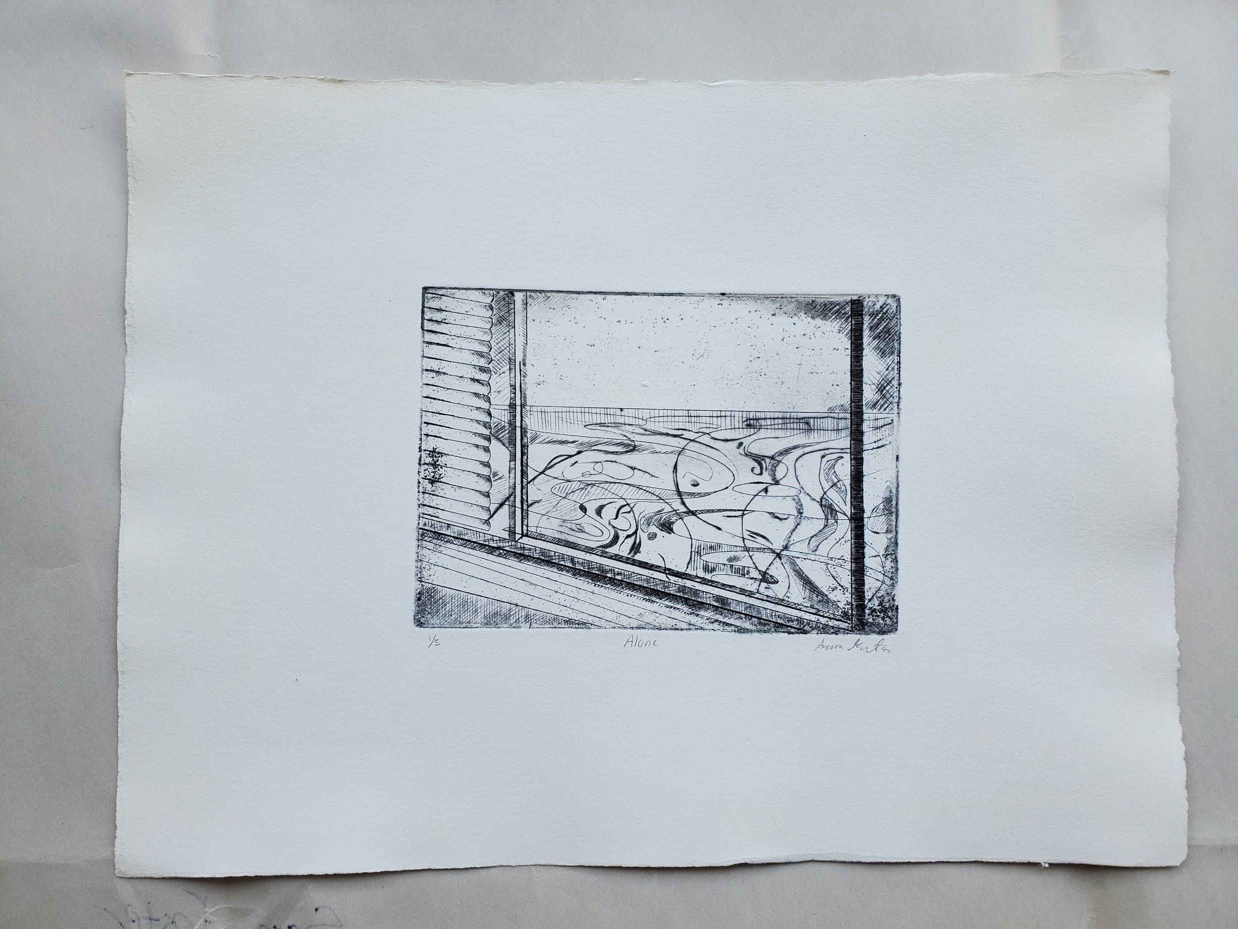 "Alone" Copper Etched Print