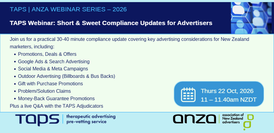 TAPS Webinar: Short &amp; Sweet Compliance Updates for Advertisers