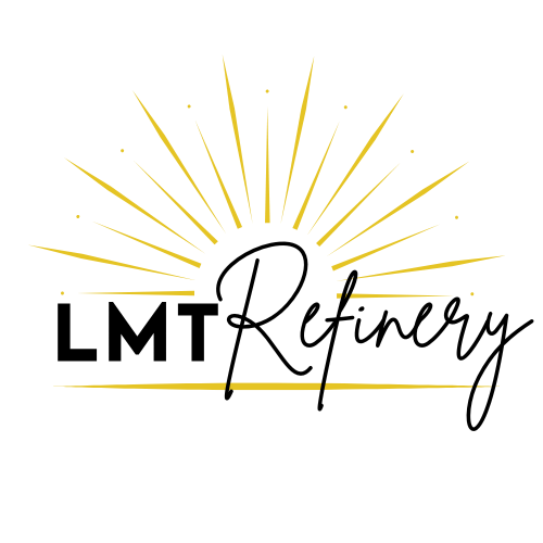 Gold stylized sunrise with rays extending from a semi-circular horizon on a black background.