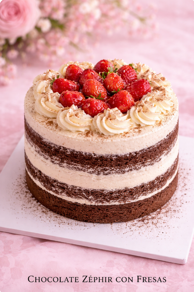 Chocolate Zéphir con Fresas