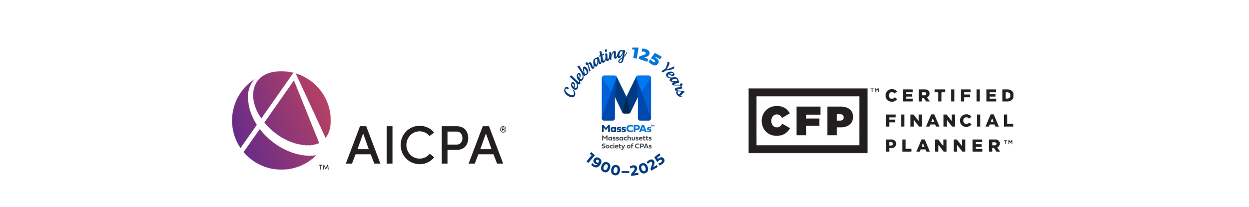 Memberships and credentials: AICPA, MassCPA, and licensed CPA by Massachusetts Board of Public Accountancy