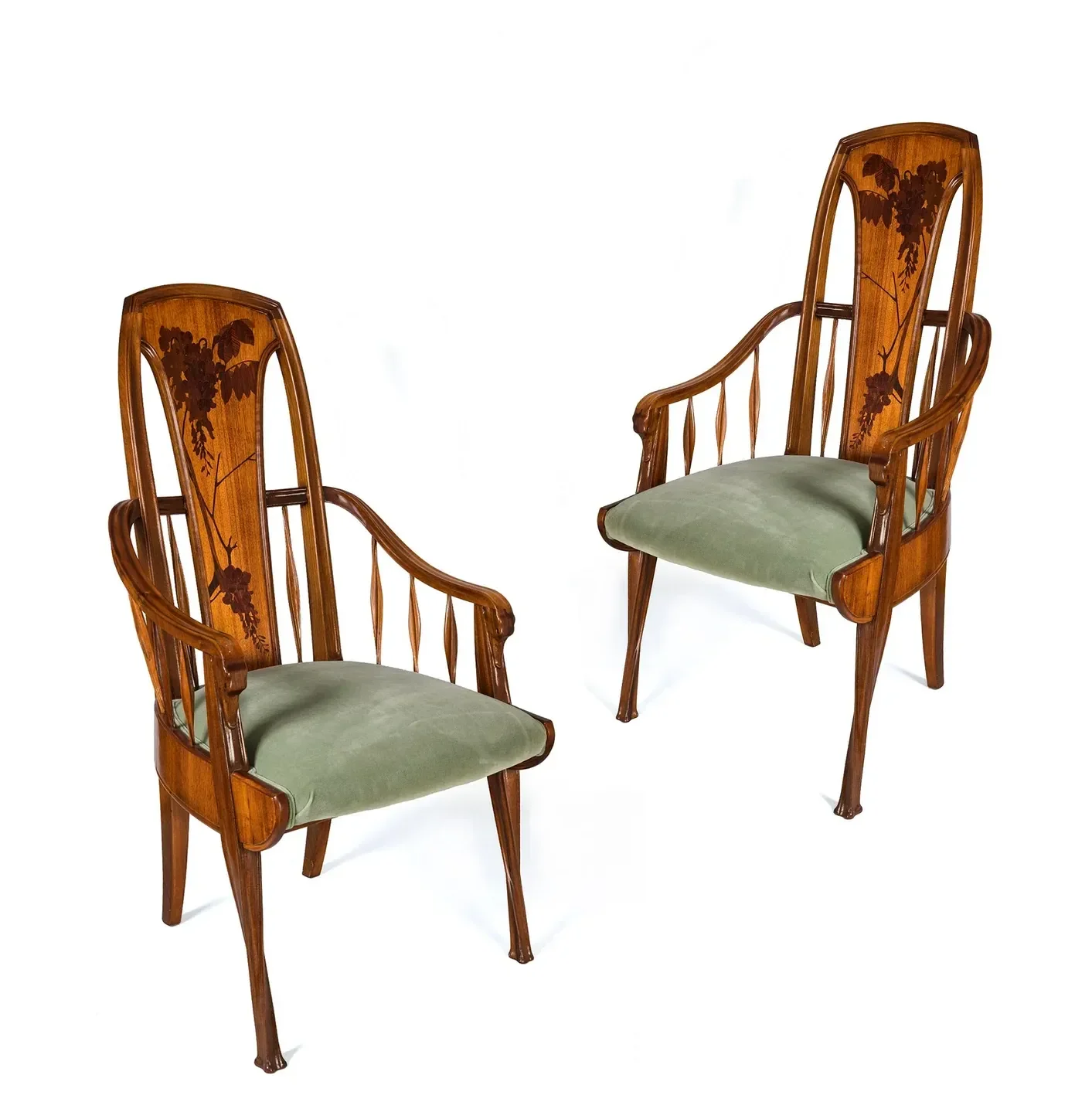 Art Nouveau interior with flowing lines and handcrafted details