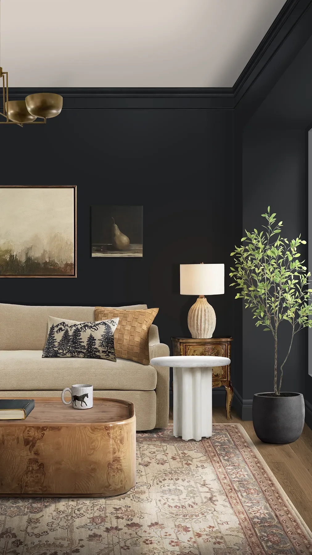 Photorealistic 3D interior rendering of a New York living space illustrating custom furniture layout, material finishes, and natural lighting balance.