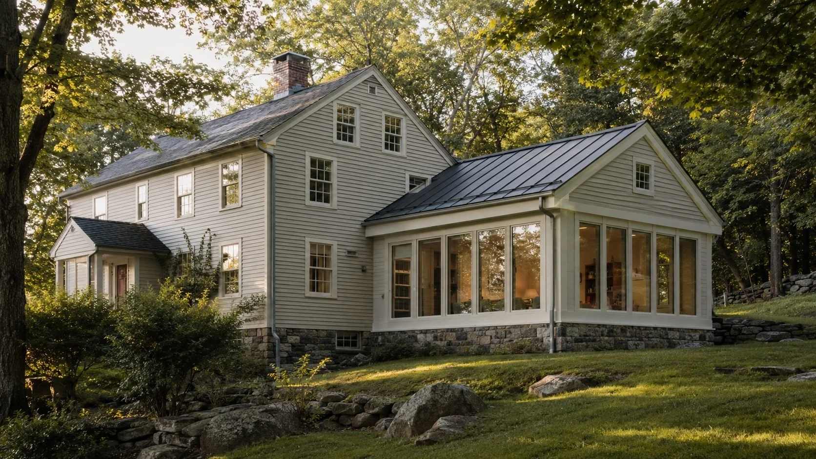 Home addition that blends with an older Hudson Valley house