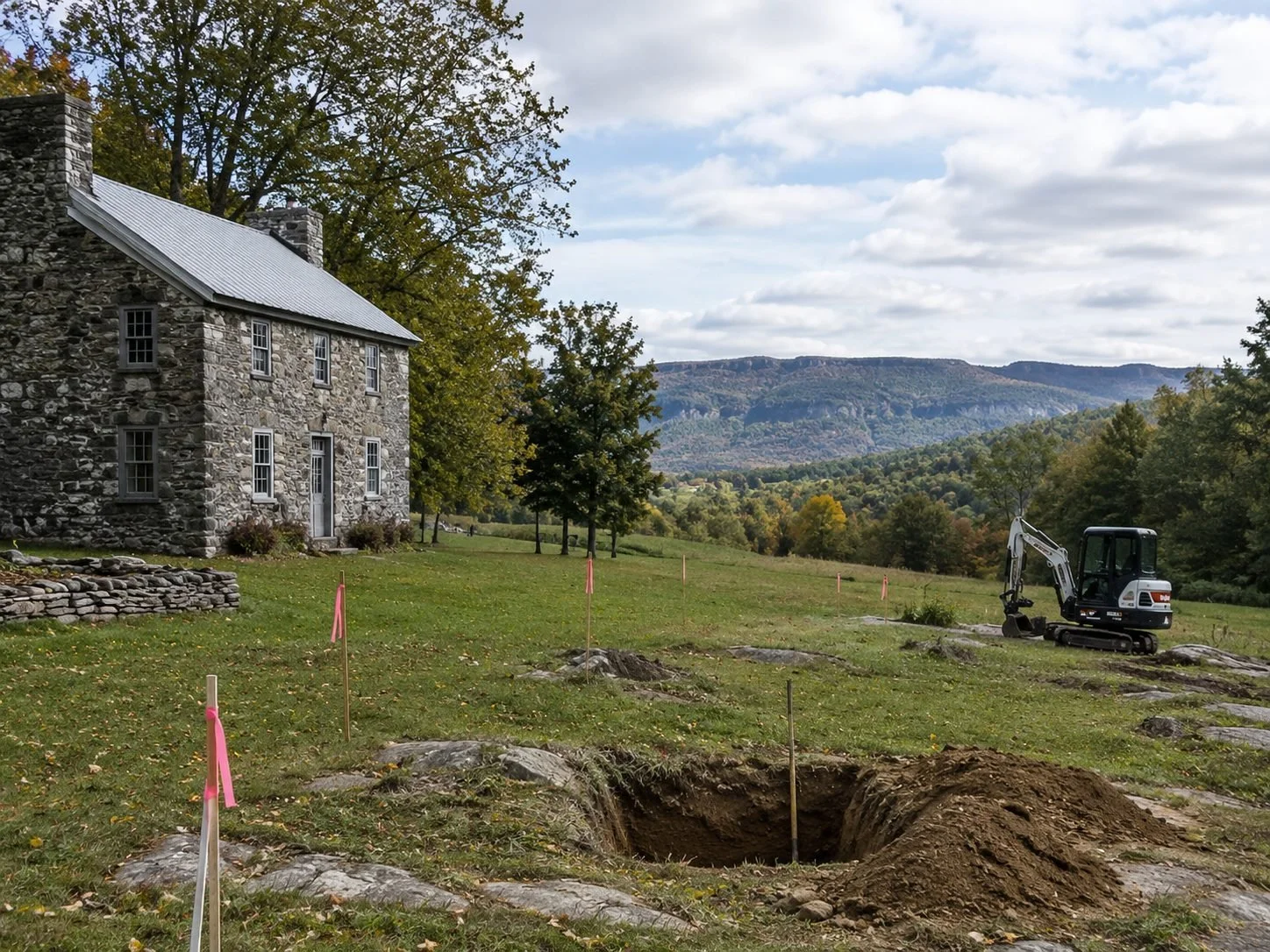 Accord stone farmhouse site planning Shawangunk views