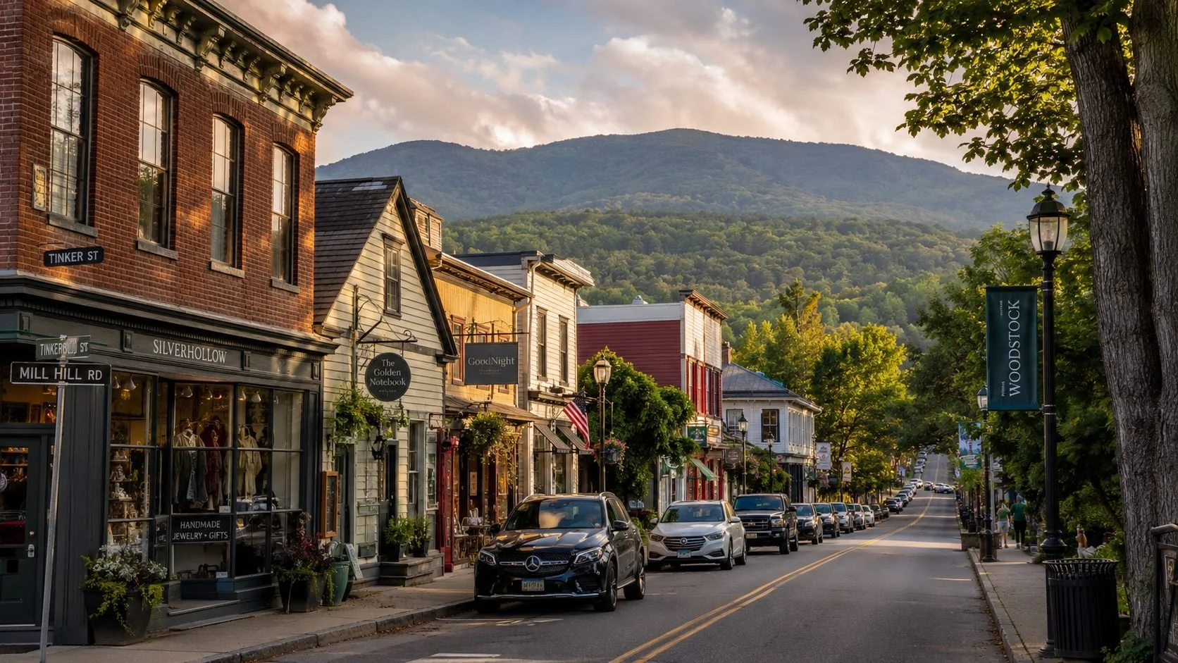 Woodstock NY Main Street Catskill Mountains