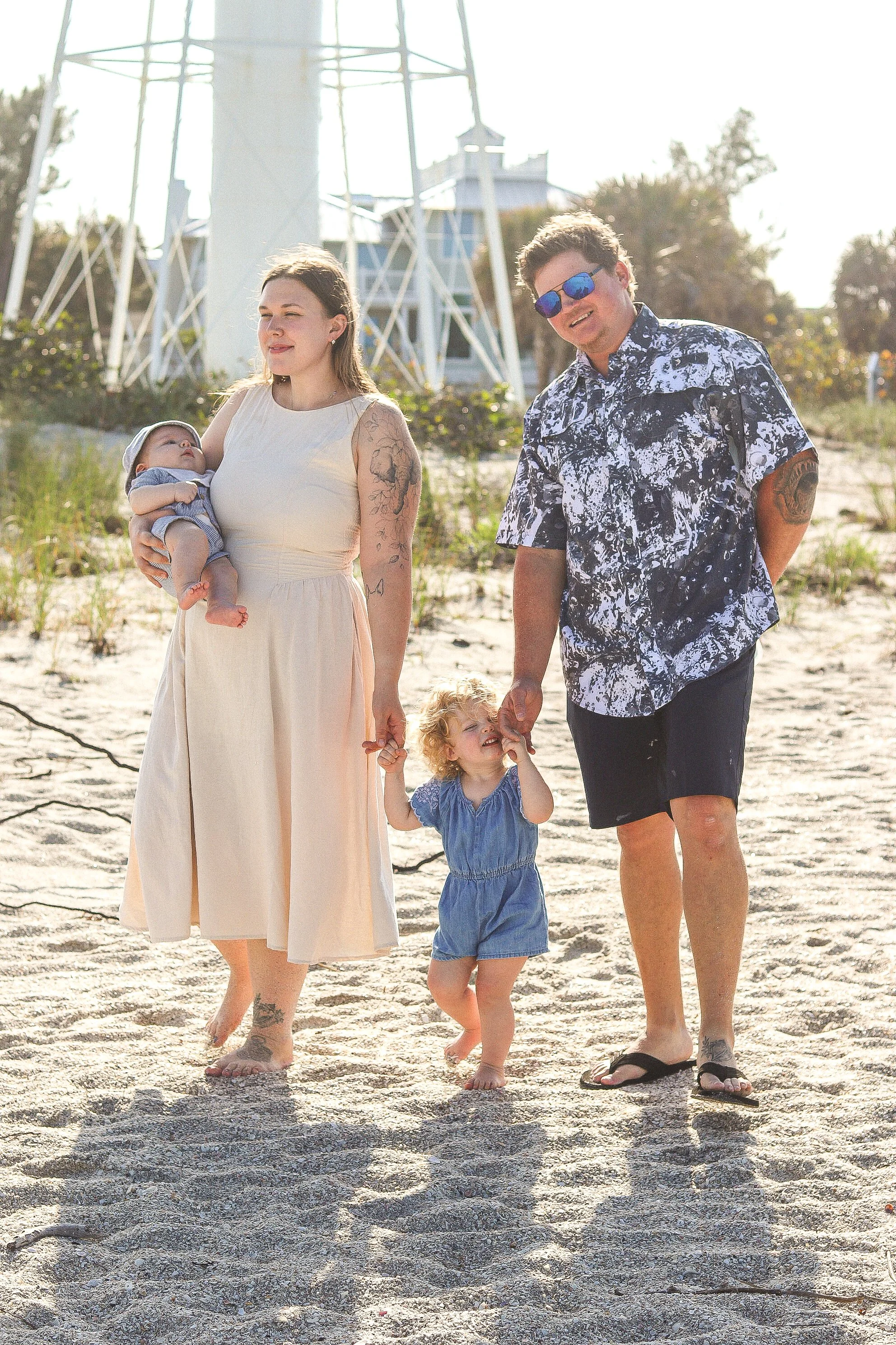 Local construction worker with his family.