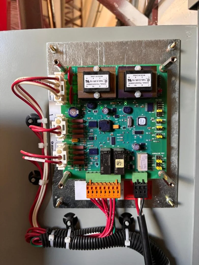 A close up photo of an electrical control panel.