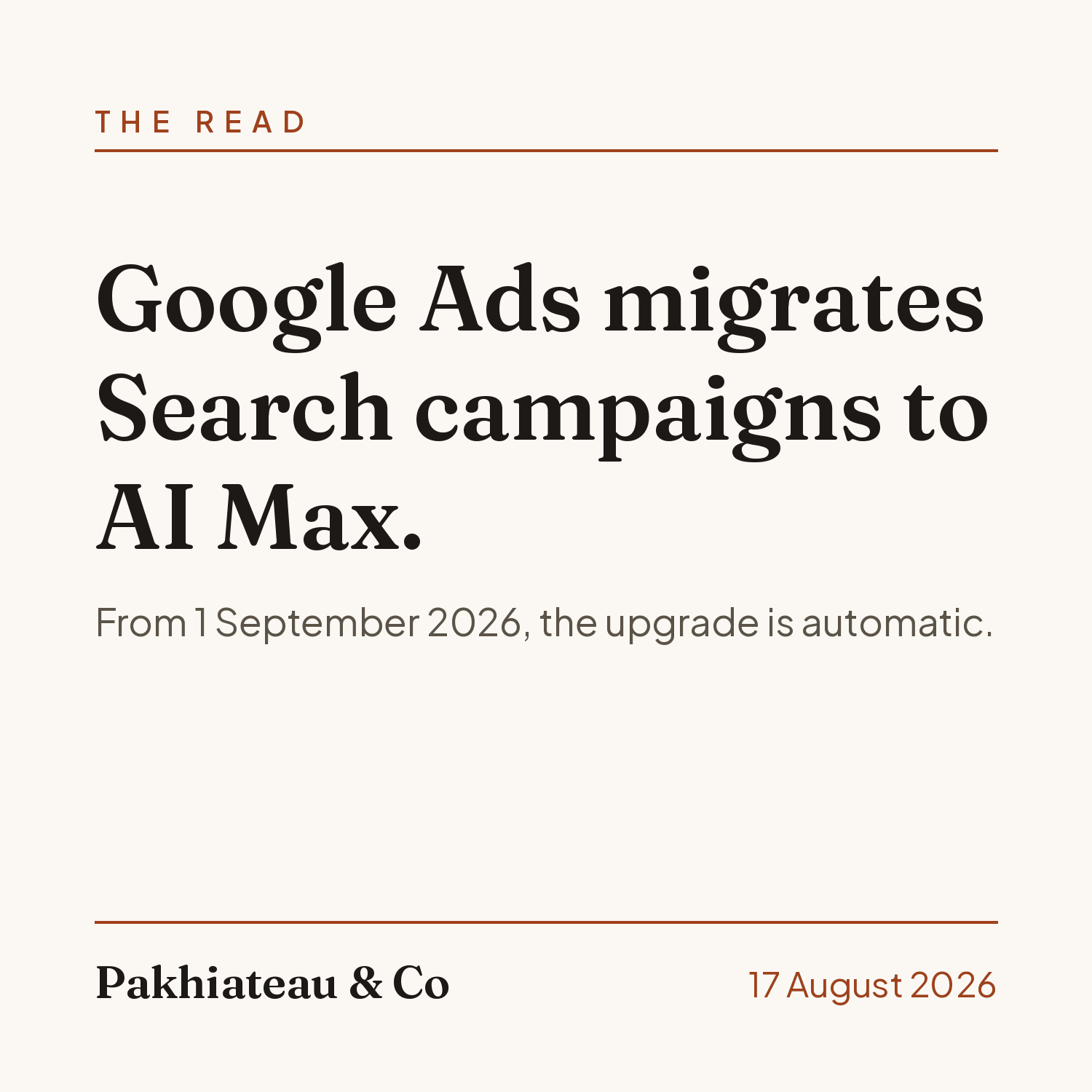 Google Ads AI Max Migration: September 2026