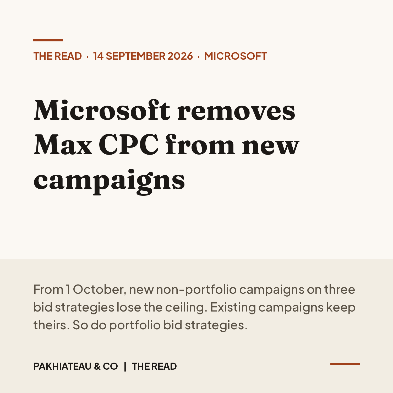 Microsoft Removes Max CPC From New Campaigns on 1 October. Your Ceiling Becomes an Average.