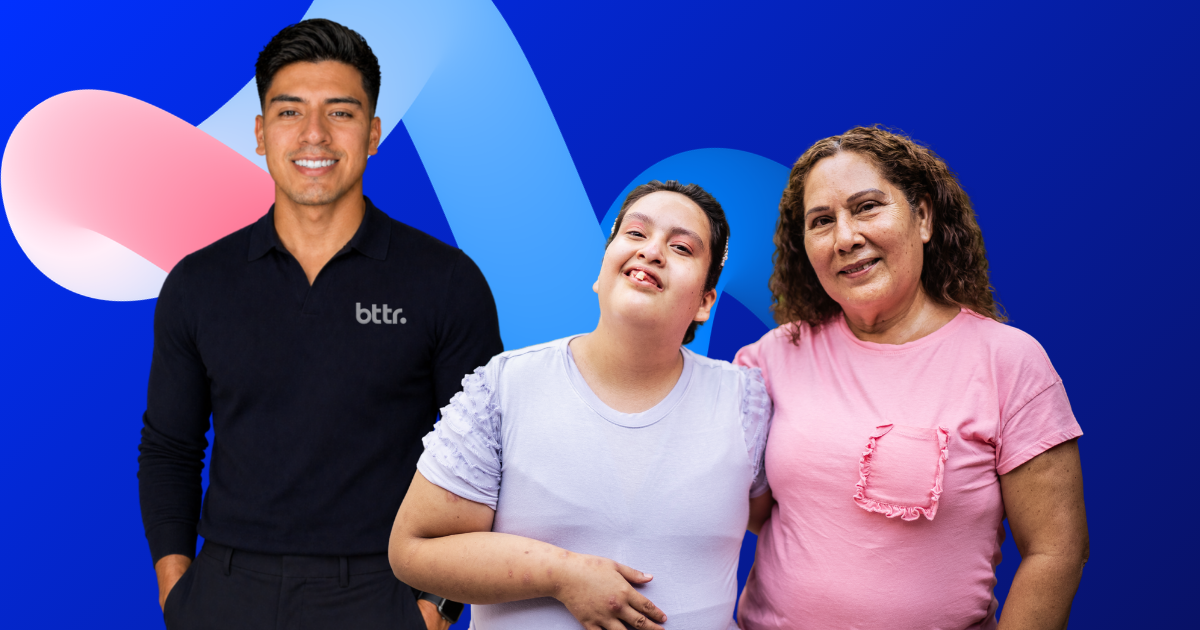 Three people smiling together, representing BTTR Living self-determination and regional center referrals.