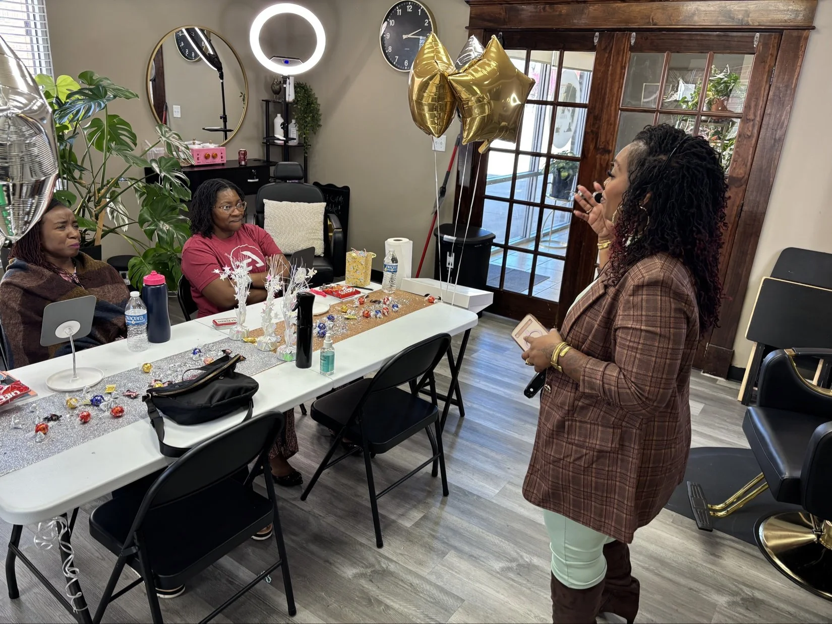 Kim Evolution owner teaching a group micro loc training class