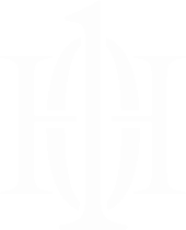 Monogram of intertwined letter H on a black background